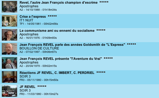 Page 1 des archives INA sur Revel